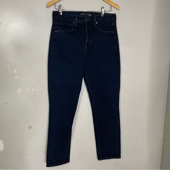 Veronica Beard Ryleigh Dark Night Slim Straight High Rise Sz 27 4 - Picture 2 of 10